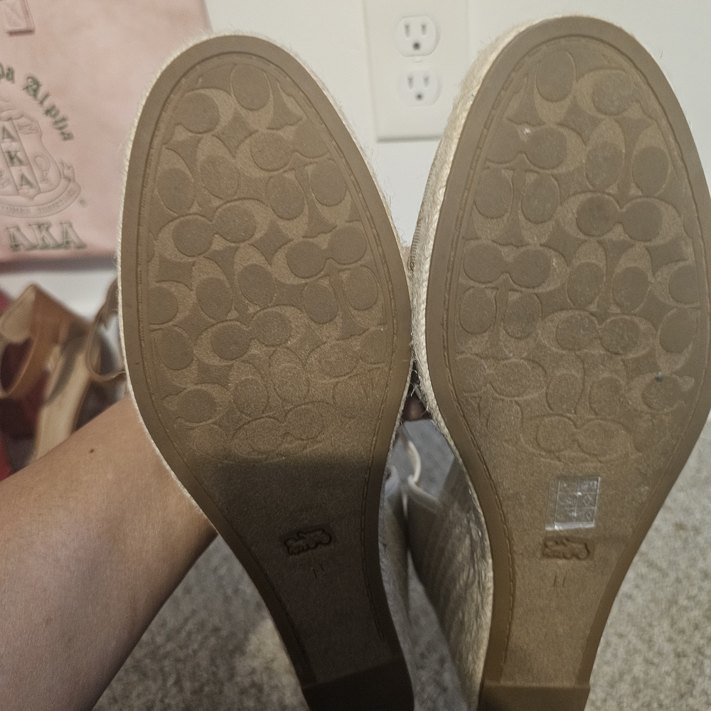 Coach Women's Cream Espadrille Wedges - Picture 6 of 6